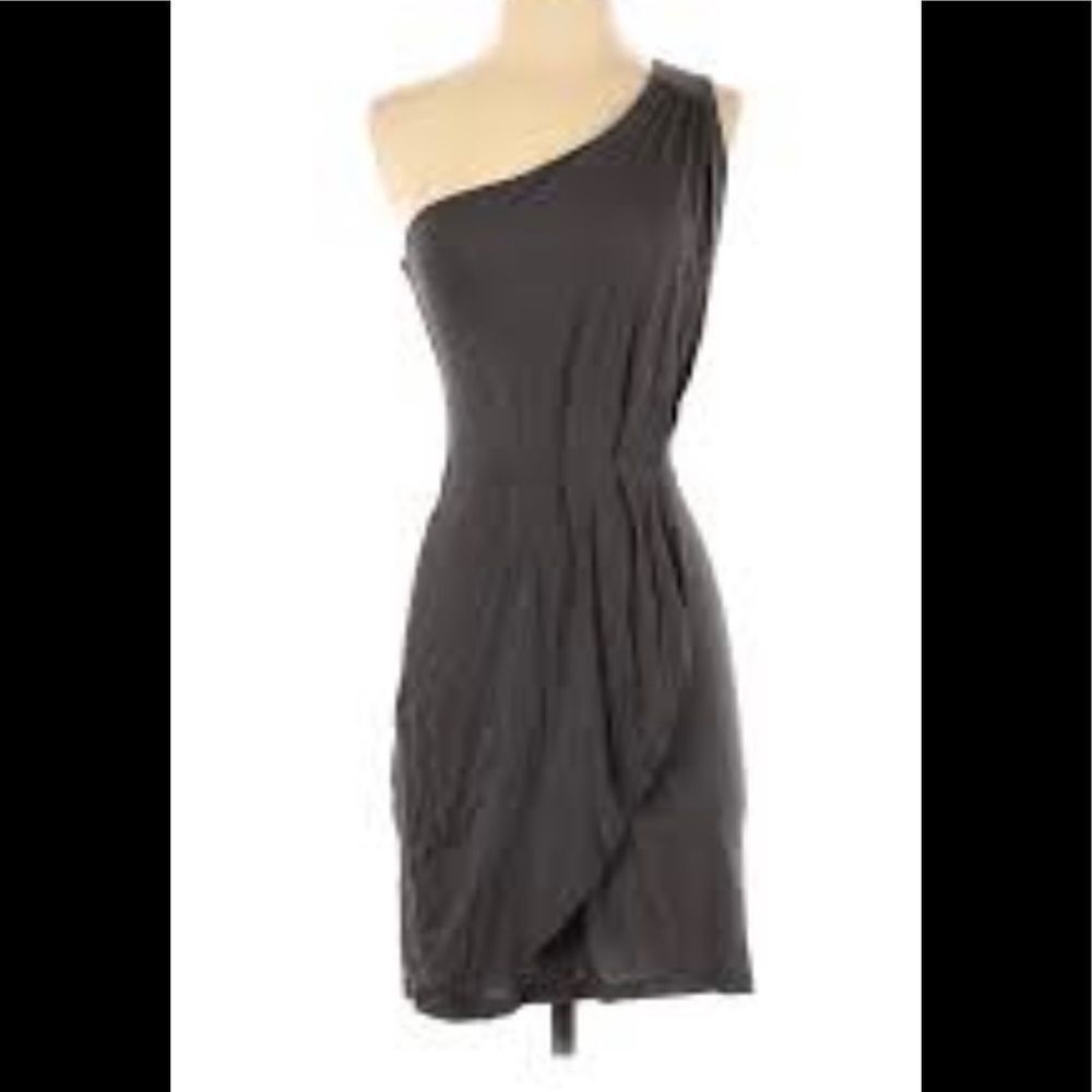 NEW Velvet gray jersey one shoulder mini dress S